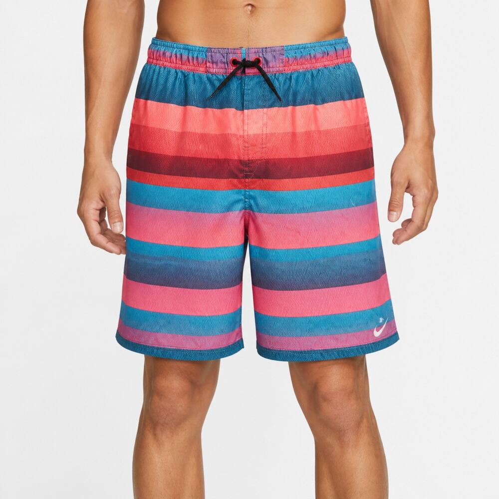 Nike Swim Trunks Shorts Mens Large Quick Dry Mesh Lined Drawstring Striped